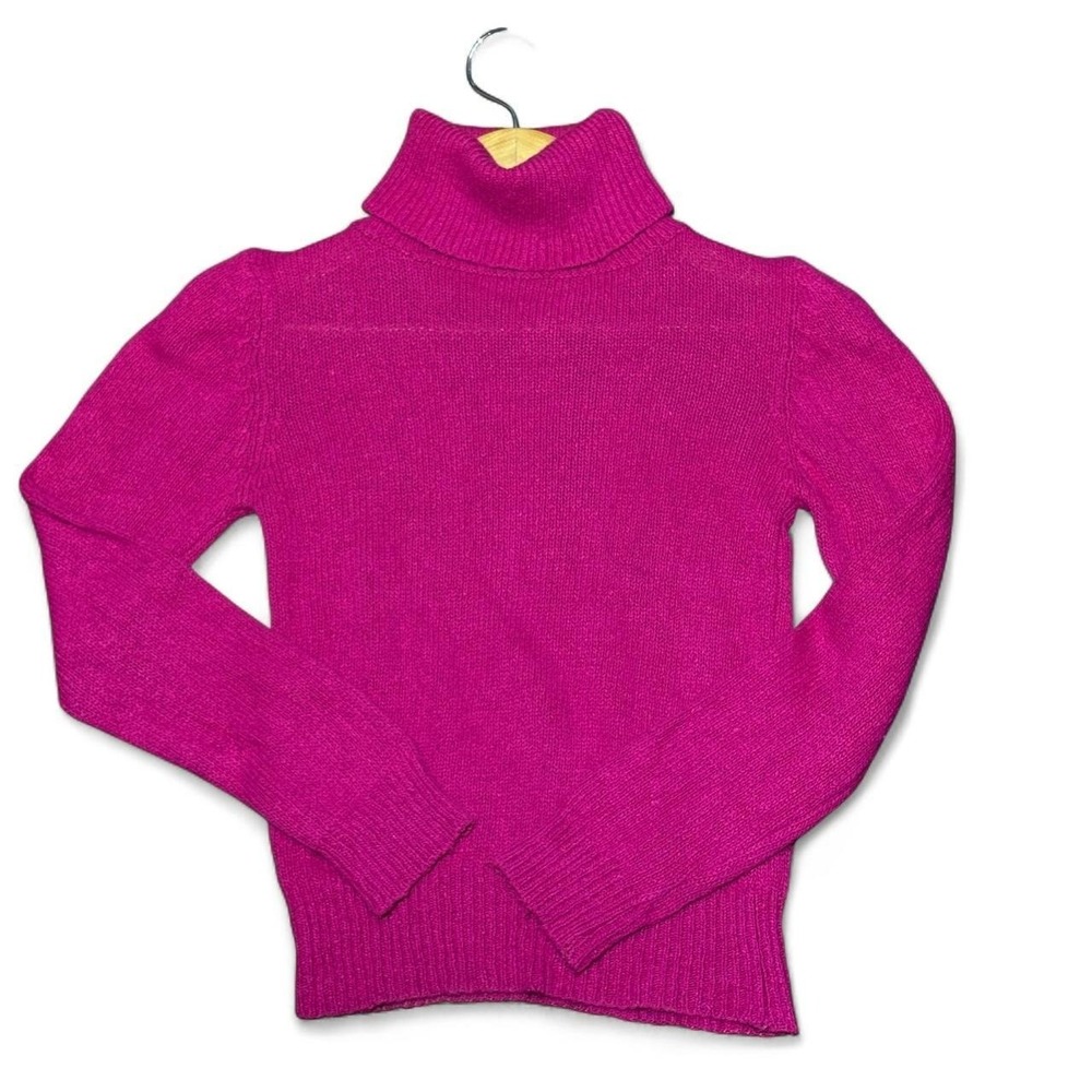 VTG L.B. Diffusion Women's Petite P Pink Fuchsia Silk Angora Turtleneck 80's